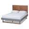 Baxton Studio Gabriela Grey Upholstered and Ash Walnut Wood Full Size Platform Bed 164-9413-9425 - alternate 1
